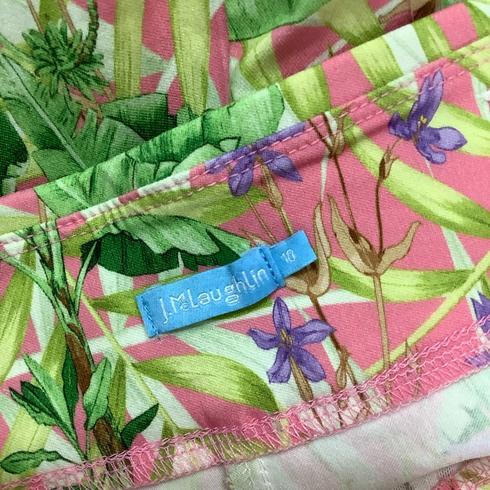 J. McLaughlin Floral Tropical Print Pants Pull On - Picture 6 of 8